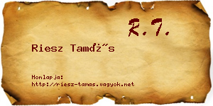 Riesz Tamás névjegykártya